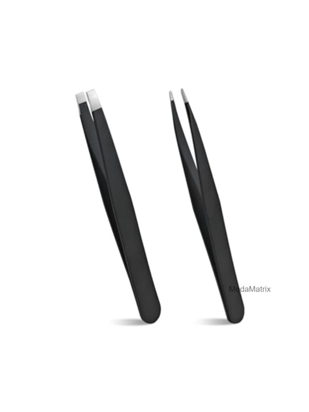 Stainless Steel Tweezer Set Dual-Tip Slant & Pointed Precision Grooming with